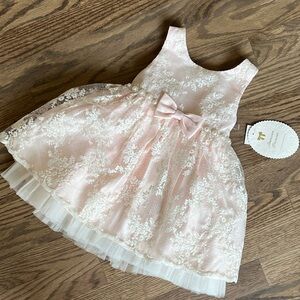 American Princess Pink and White Lace Flower Girl Dress